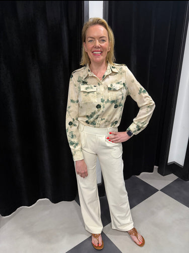 The Adeline Stretch Trouser Cream - chichappensboutique