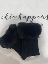 Load image into Gallery viewer, Faux Fur Edged Fingerless Gloves (various colours) - chichappensboutique