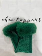 Load image into Gallery viewer, Faux Fur Edged Fingerless Gloves (various colours) - chichappensboutique