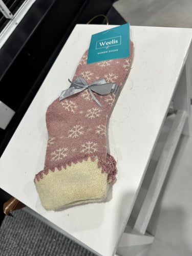 Cuffed Snowflake Weelis Socks (various colours)