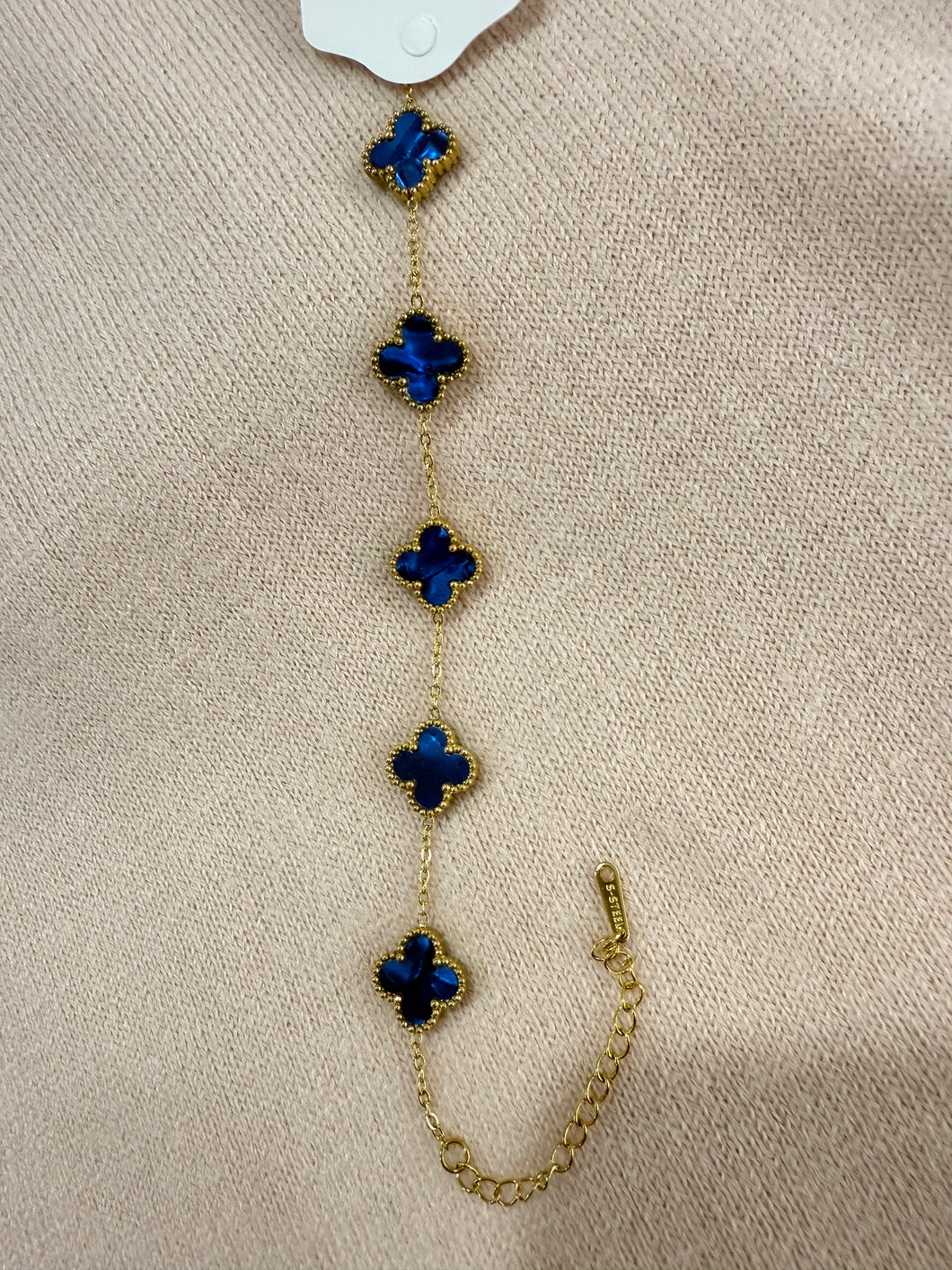 5 Clover Bracelet- Blue - chichappensboutique