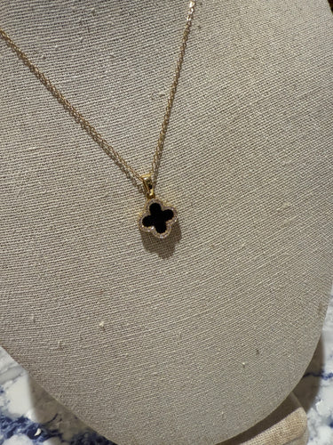 Single Diamanté Clover Necklace