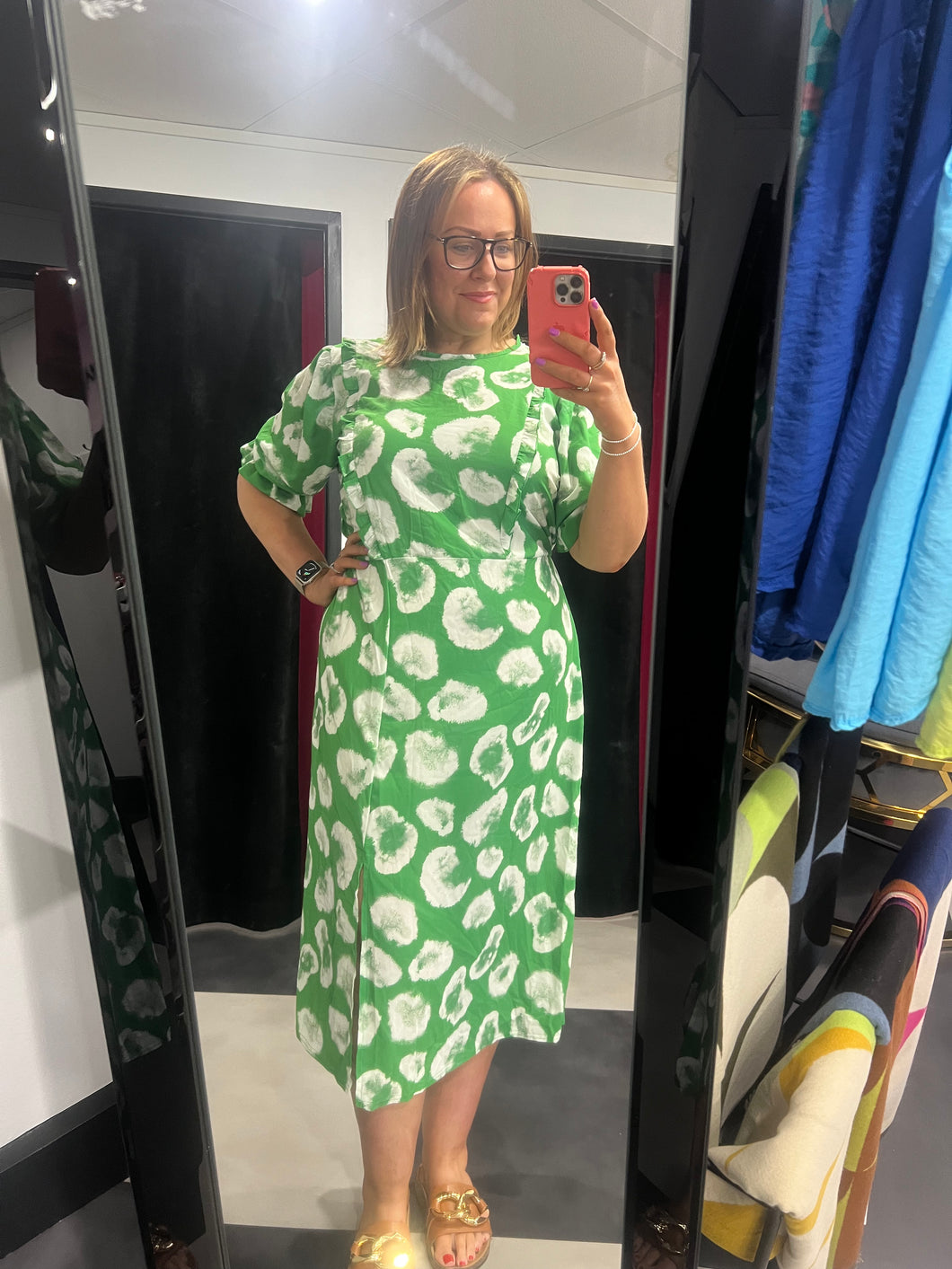 Extra Chic Emerald Smudge Midi - chichappensboutique