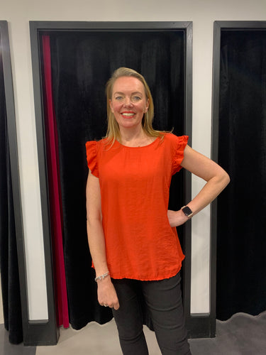 Button Back Frill Top (new colours) - chichappensboutique