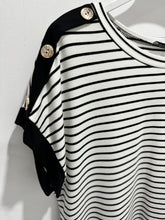 Load image into Gallery viewer, Brooke Button Detail T-shirt (various colours) - chichappensboutique