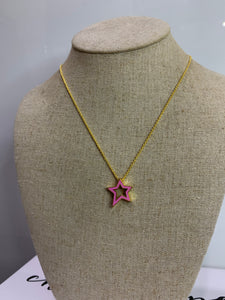 Pink Star Necklace (gold)