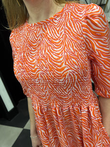 Zebra and Lightening Bolt Dress (Pink)