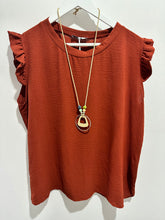Load image into Gallery viewer, Extra Chic Frill Cap Sleeve Top (various colours)