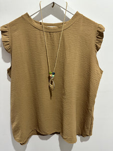Extra Chic Frill Cap Sleeve Top (various colours)