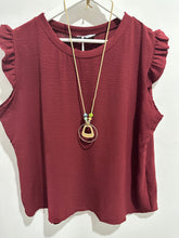 Load image into Gallery viewer, Extra Chic Frill Cap Sleeve Top (various colours)