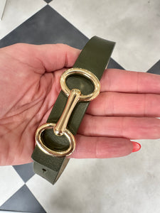 Stirrup Detail Narrow Leather Belt (new colours) - chichappensboutique