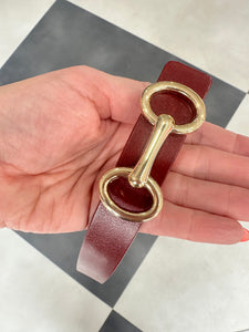 Stirrup Detail Narrow Leather Belt (new colours) - chichappensboutique