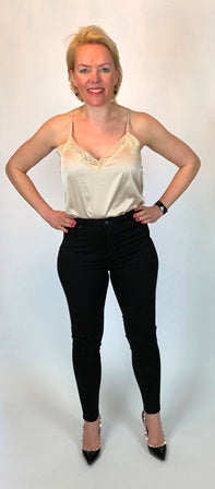 TOXIK 3 Black Leather Look Jeans chichappensboutique