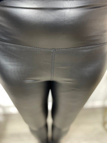 None Lined Leather Look Leggings - chichappensboutique