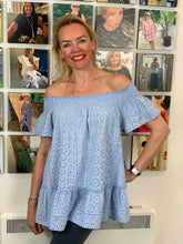 Load image into Gallery viewer, Bardot Broderie Anglaise Top (various colours) - chichappensboutique