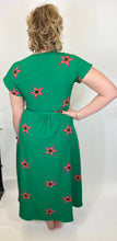 Load image into Gallery viewer, Emerald Star Wrap Dress - chichappensboutique