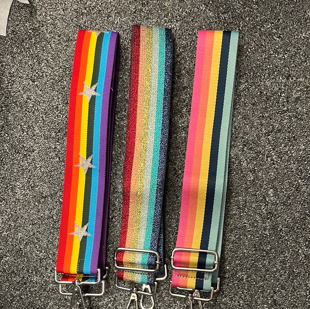 Rainbow purse strap sales