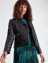 Load image into Gallery viewer, Black Quilted Leather Biker Jacket - chichappensboutique