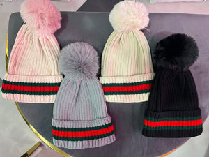 Designer Inspired Pom Pom Hat (various colours) - chichappensboutique