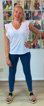 Load image into Gallery viewer, Soft V-neck T with frill sleeve - chichappensboutique