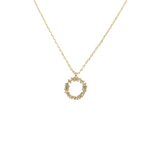 Crystal Cluster Circle Necklace (various finishes) - chichappensboutique